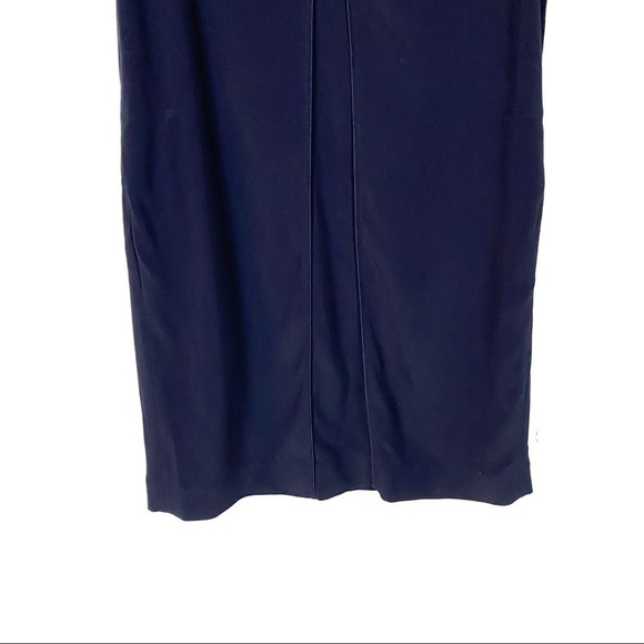 Vince V-Neck Matte Shine Dress Size XS Navy Pockets - Picture 3 of 12